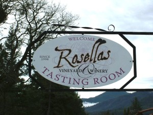 Rosellas Vineyard Winery - Wine Tasting-Sign